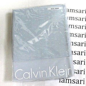 Calvin Klein One Euro Pillow Sham Chambray Dots Pom Pom Trim